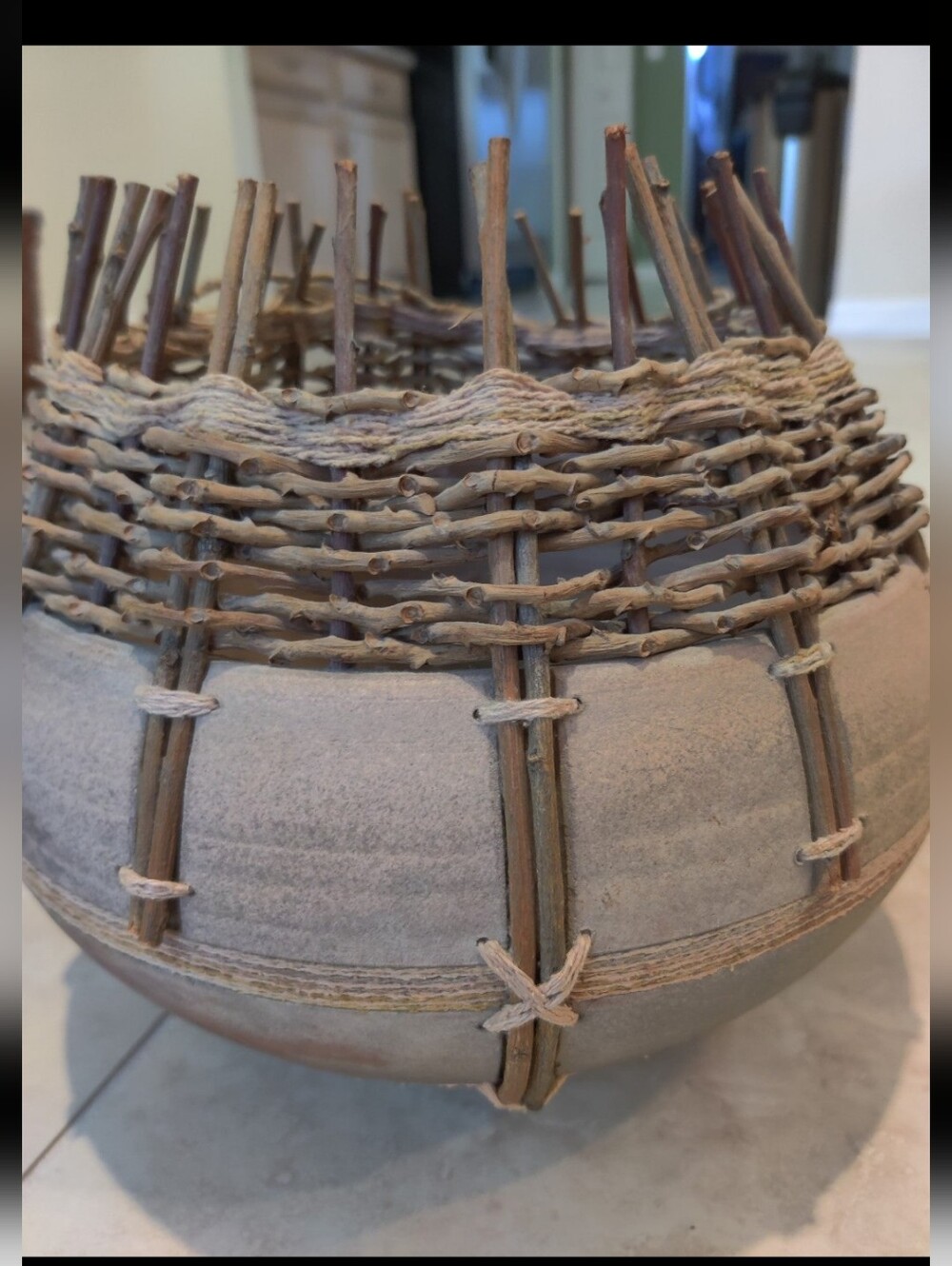 Woven Twig & Ceramic Bowl By M&C Adcock